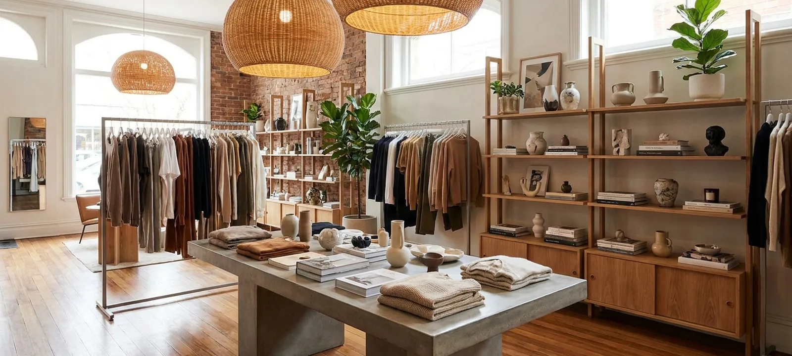 Stilvoll kuratierter Concept Store mit Mode, Designobjekten und Interior