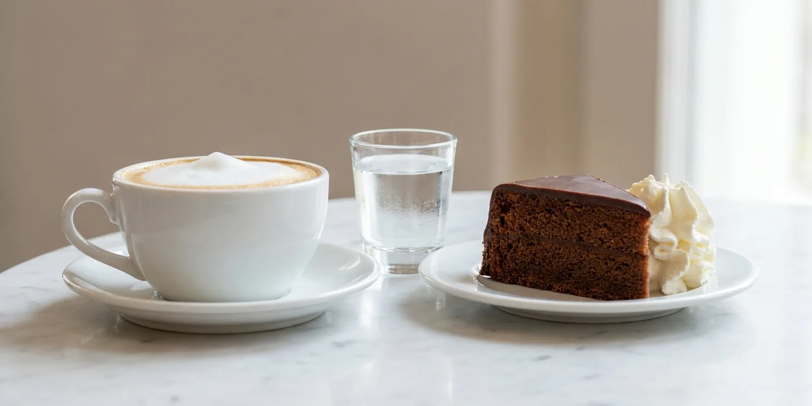 Elegantes traditionelles Wiener Kaffeehaus mit Marmortischen und Thonet-Stühlen